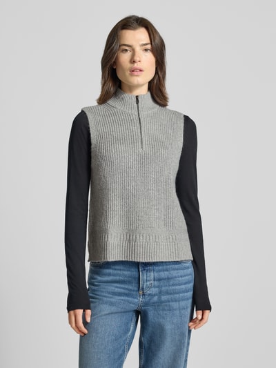 Tom Tailor Regular Fit Pullunder aus Baumwoll-Mix Mittelgrau 4