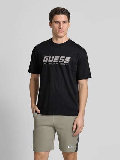 Guess Activewear T-Shirt mit Label-Print Modell 'SURON' BLACK 4