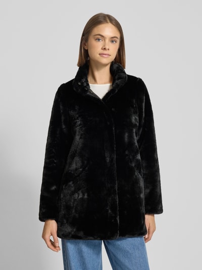 Only Regular Fit Mantel in Kunstfell-Optik Modell 'VIDA' Black 4