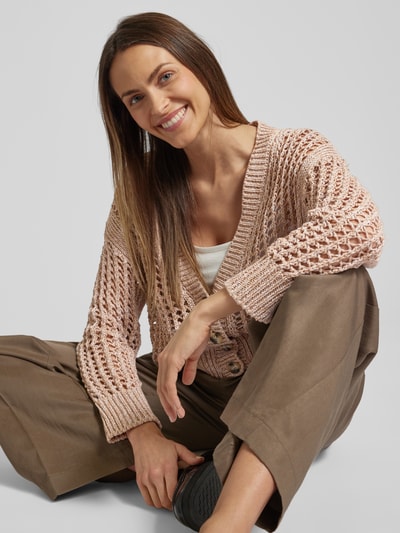 Stefanel Cardigan mit Lochmuster Beige 3