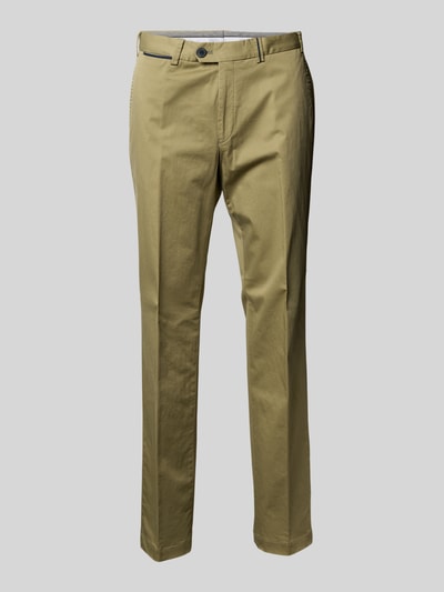 Hiltl Regular fit stoffen broek met strookzak, model 'PEAKER' Lichtgroen - 1