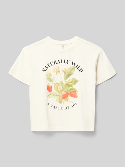 ONLY Regular Fit T-Shirt aus reiner Baumwolle Modell 'SARA' Offwhite 1