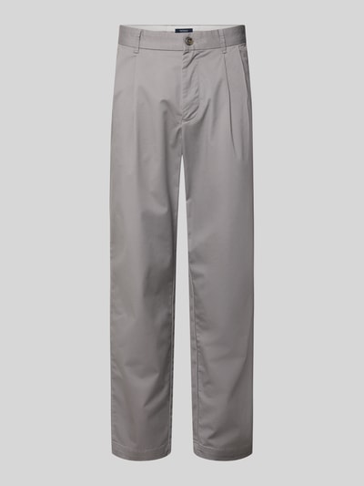 Produktfoto, Tapered Fit Hose mit Gesäßtaschen von MCNEAL, mieszanka bawełny, krój tapered fit, drapowania, szerokość w rozmiarze M 44 cm, długość wewnętrzna nogawki 70 cm, kolor jasnoszary, gładka tekstura