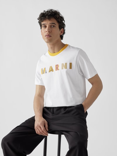 Marni T-Shirt mit Label-Print Weiß 6
