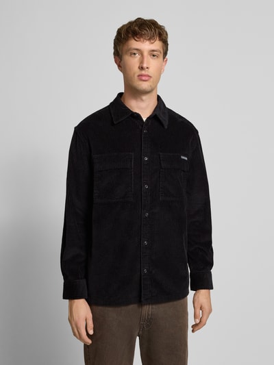 Calvin Klein Jeans Relaxed fit vrijetijdsoverhemd in ribcordlook, model 'Roy' Zwart - 4