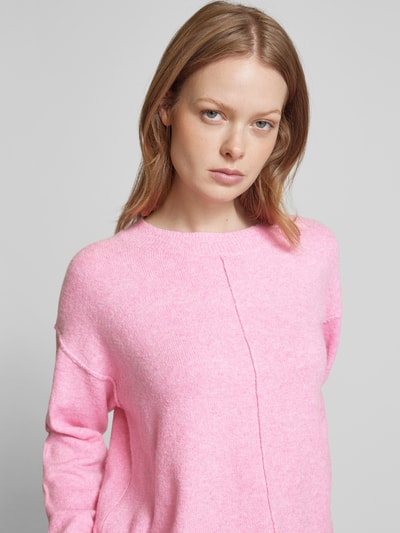 Vero Moda Regular Fit Strickpullover mit Brustnaht Modell 'ESTI' Rosa 3