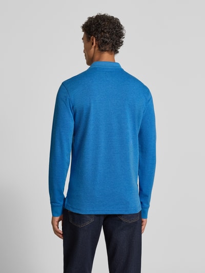 Christian Berg Men Regular fit poloshirt in design met lange mouwen Oceaanblauw - 5