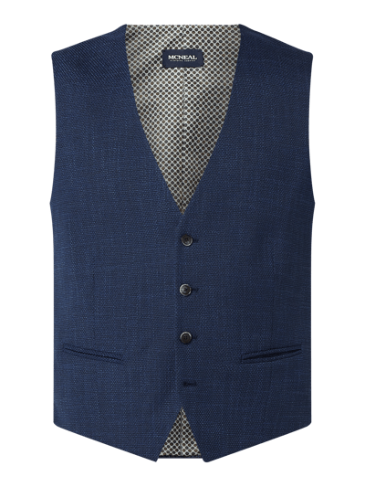 MCNEAL Gilet met fijne geweven structuur, model 'Freddy' Donkerblauw - 2