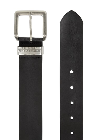 Tom Tailor Leren riem in vintagelook, model 'Harry' Zwart - 2