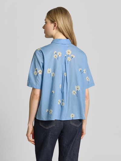 0039 Italy Relaxed Fit Freizeithemd mit floralem Allover-Print Modell 'Bea' Bleu 5