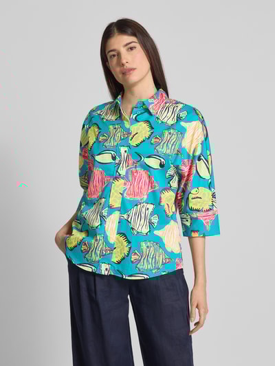 Christian Berg Woman Regular Fit Hemdbluse mit 3/4-Arm Tuerkis 4