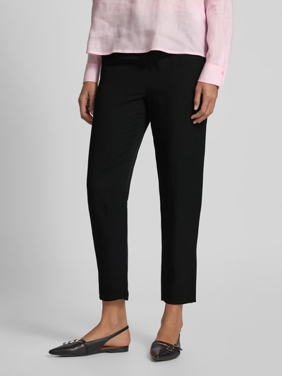 Marc Cain Spodnie materiałowe o kroju tapered fit z tunelem Czarny 4