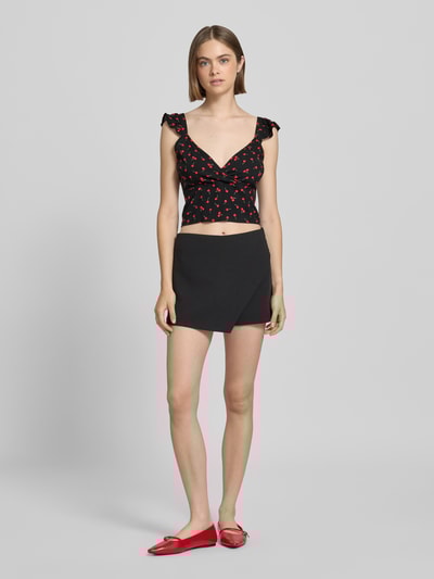 Only Slim Fit Crop Top aus reiner Viskose Modell 'NOVA LIFE' Black 1