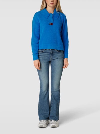 Tommy Jeans Strickpullover mit Kentkragen Royalblau 1