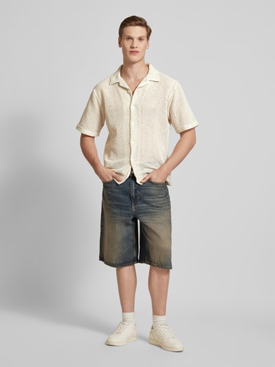 Redefined Rebel Regular Fit Freizeithemd mit Lochmuster Modell 'HARRY' Offwhite 1