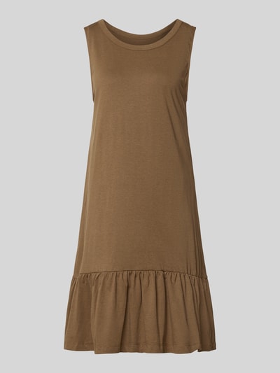 Produktfoto, Relaxed Fit Freizeitkleid aus Baumwoll-Modal-Mix von s.Oliver RED LABEL in Braun, ärmellos, lockerer Schnitt, glatte Textur, Rüschenabschluss