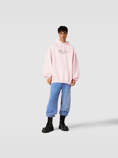 VETEMENTS Oversized Hoodie mit Label-Stitching Hellrosa 1