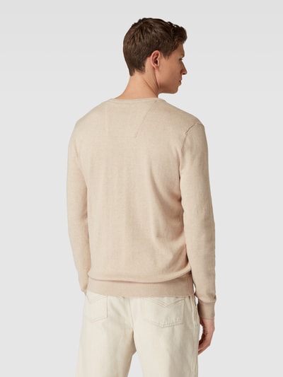 Tom Tailor Strickpullover mit V-Ausschnitt Modell 'basic v-neck' Beige Melange 5