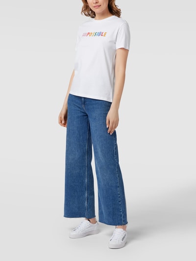 Jake*s Casual T-Shirt mit Statement-Print Weiß 1