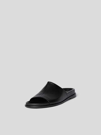 Aeyde Slides aus Brand-Prägung Schwarz 2