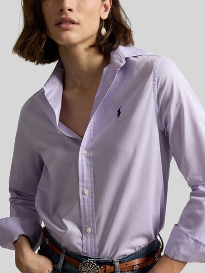 Polo Ralph Lauren Relaxed Fit Hemdbluse aus reiner Baumwolle Lila 3