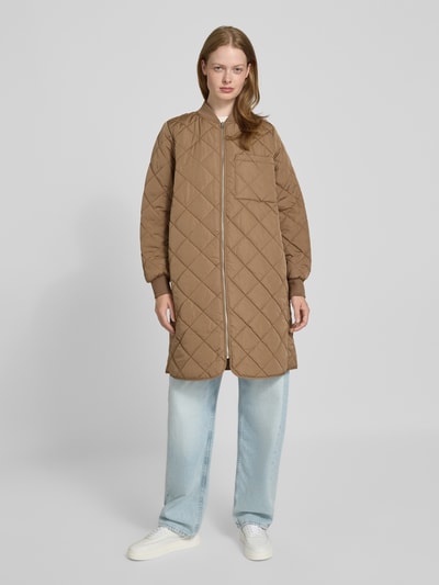 Jake*s Casual Płaszcz pikowany o kroju regular fit ze stójką Jasnobrązowy 4