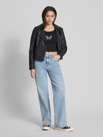 Hugo Blue Tanktop met kant, model 'Delarina' Zwart - 1