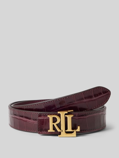 Lauren Ralph Lauren Riem van runderleer met pinsluiting Donkerrood - 1