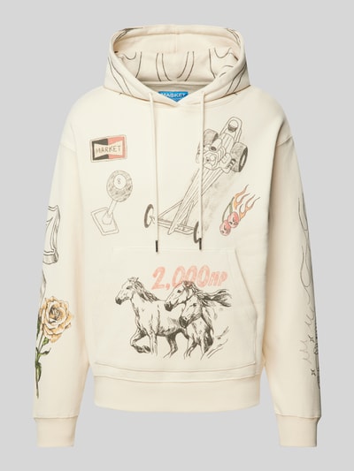 MARKET Hoodie met all-over motiefprints, model 'HORSEPOWER' Beige - 2