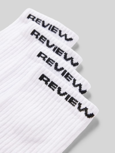 REVIEW Socken mit Label-Print im 4er-Pack Weiss 3