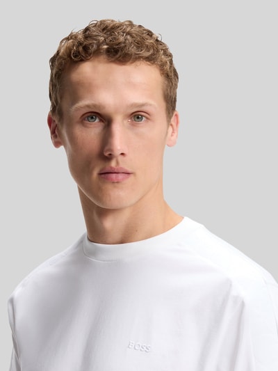 BOSS Green Regular Fit T-Shirt aus Baumwoll-Mix Modell 'TS_Union Tape' Weiss 3