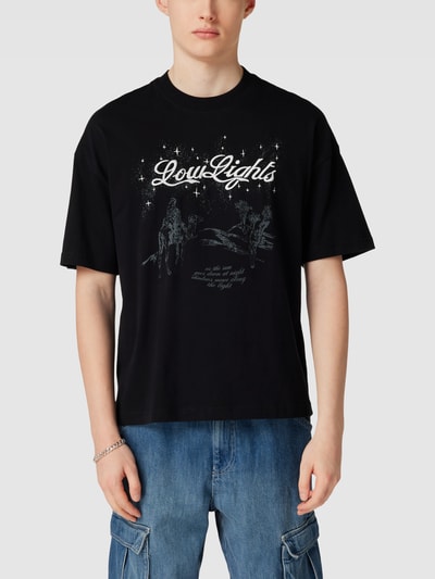 Low Lights Studios T-shirt met labelstitching, model 'Desert' Zwart - 4