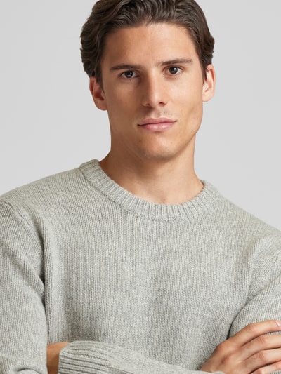 SELECTED HOMME Strickpullover mit Rundhalsausschnitt Modell 'CODY' Hellgrau 3