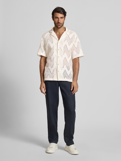 Strellson Regular Fit Freizeithemd mit Lochstrickmuster Modell 'CLIRO2' Offwhite 1