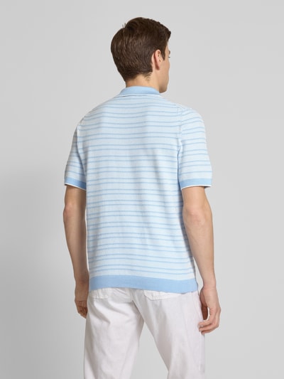 Cinque Regular Fit Poloshirt mit gerippten Abschlüssen Modell 'Flavius' Hellblau 5