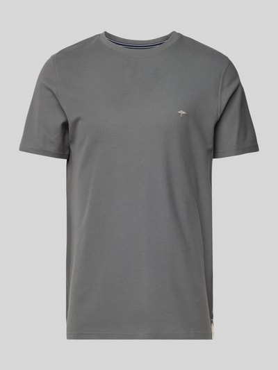 Fynch-Hatton T-shirt met logostitching Antraciet - 2