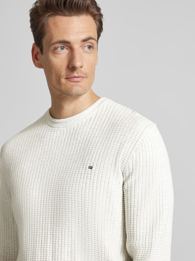 Christian Berg Men Strickpullover mit Logo-Stitching Offwhite 3