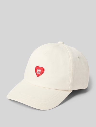 Produktfoto, Basecap aus reiner Baumwolle Modell 'CARA-VALENTINE' von HUGO in Unifarben mit Label-Schriftzug, verstellbarer Riegel, rote Applikation.