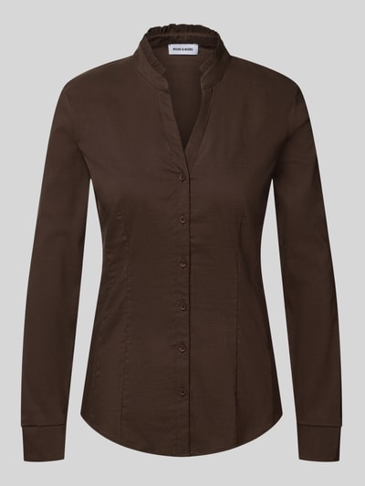 MORE & MORE Bluse aus Baumwoll-Mix Dunkelbraun 1