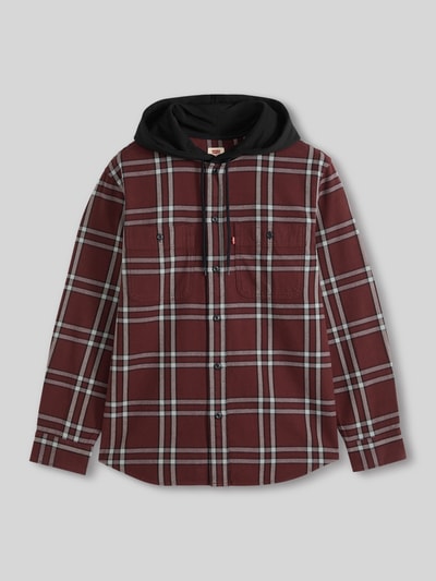 Levi's® Regular Fit Freizeithemd aus reiner Baumwolle mit Kapuze Bordeaux 2