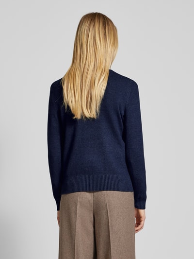 Christian Berg Woman Gebreide pullover met ribboorden, model 'Aliv' Donkerblauw - 5