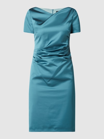 Swing Cocktailkleid aus Satin  Petrol 2