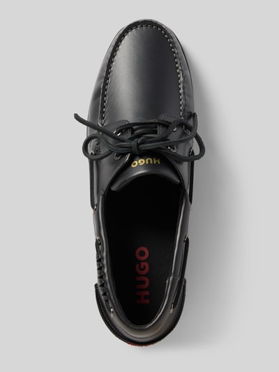 HUGO Loafer van echt leer model 'DARCY_BOAT_IT' Zwart - 3