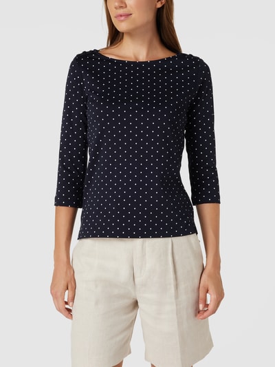 Christian Berg Woman Longsleeve mit Polka Dots Dunkelblau 4