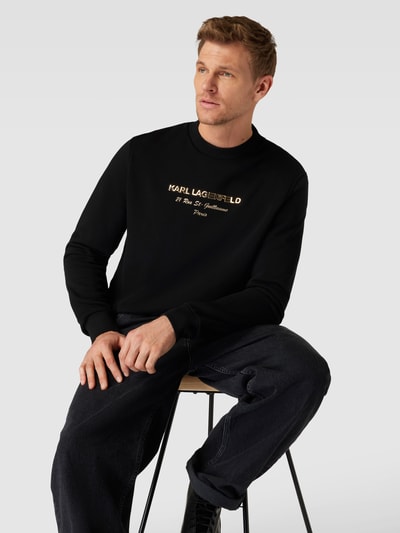 Karl Lagerfeld Sweatshirt mit Label-Applikation Black 3