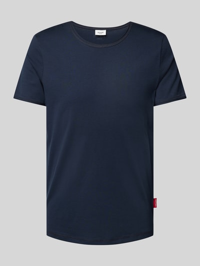 JOOP! Jeans T-Shirt mit geripptem Rundhalsausschnitt Modell 'Caspian' Marine 2