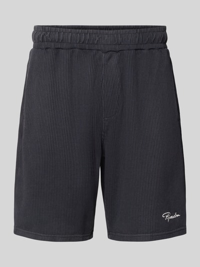 Pegador Relaxed fit korte broek in riblook, model 'SIGNAR' Zwart - 2