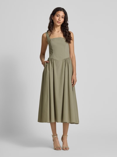 Jake*s Cocktail Cocktailkleid mit Karree-Ausschnitt Khaki 4