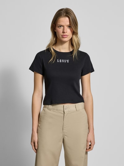 Levi's® Cropped T-Shirt mit Label-Stitching Black 4