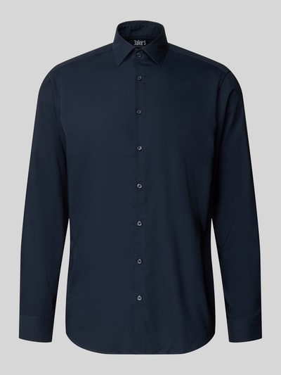 Jake*s Regular Fit Business-Hemd mit Knopfleiste Marine 2